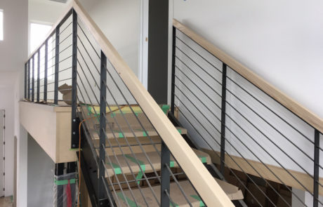 modern stainless steel horizontal rod rail system