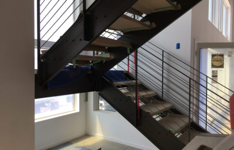modern stainless steel horizontal rod railing and stairs system