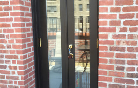 wood and glass exterior terrace door