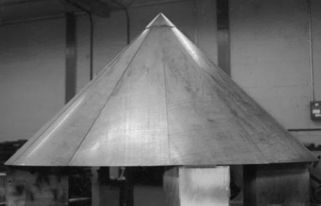 multi material fabrication, conical roof