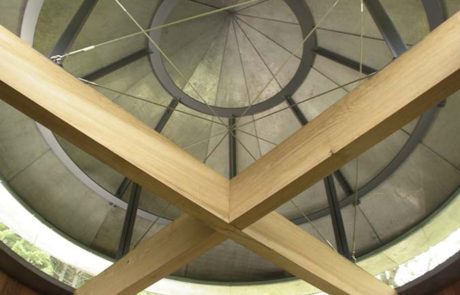 multi material fabrication, conical roof