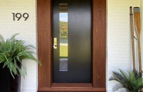 residential insulated mahogany entranceway door and jam
